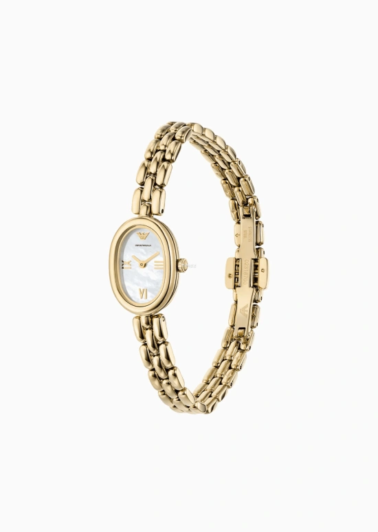 EMPORIO ARMANI,woman 24mm,24mm,Stainless Steel,White,Quartz,Glass,Oval,AR11721 NLP NLC