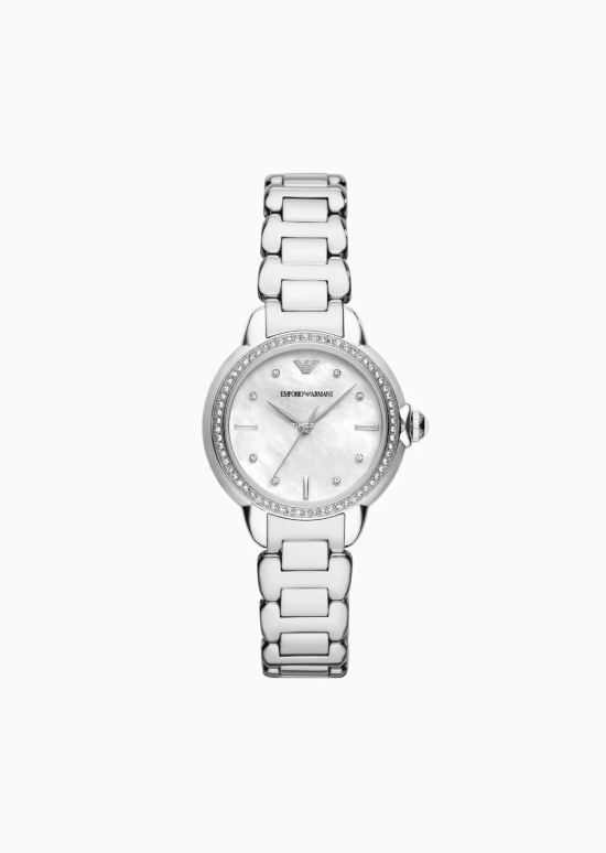EMPORIO ARMANI,Other ,Stainless Steel,Silver,White,Automatic,Quartz,Day,Round,EABX2024QD00001 NLC