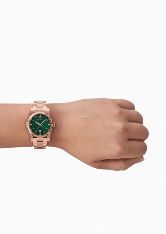 EMPORIO ARMANI,woman ,Stainless Steel,Green,Quartz,Day,Hardlex,Crystal Glass,AR11639 NLP NLC