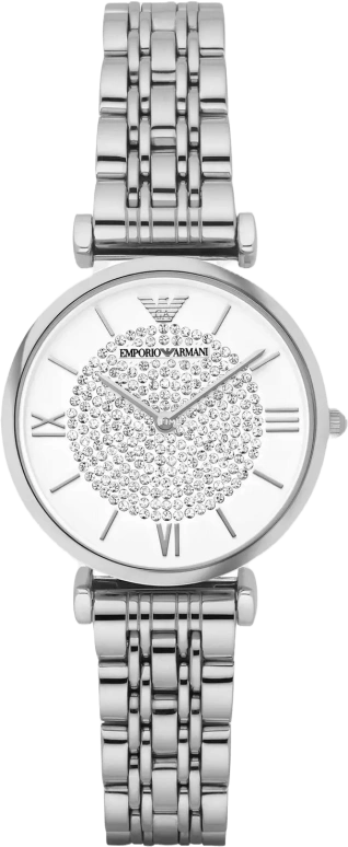 EMPORIO ARMANI,woman 32mm,32mm,Stainless Steel,White,Quartz,Hardlex,Crystal Glass,Round,AR1925AR1925 NLP NLC