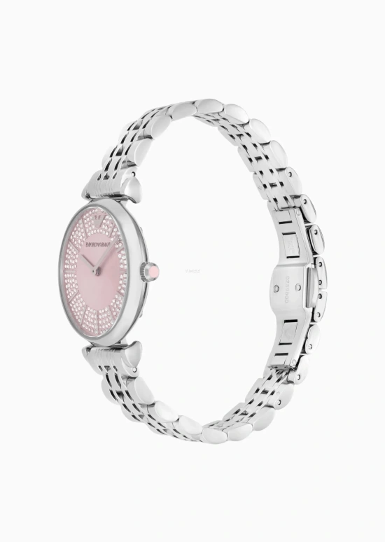 EMPORIO ARMANI,woman 32mm,32mm,Stainless Steel,Cherry Blossom Pink,Quartz,Glass,Round,AR11686 NLP NLC