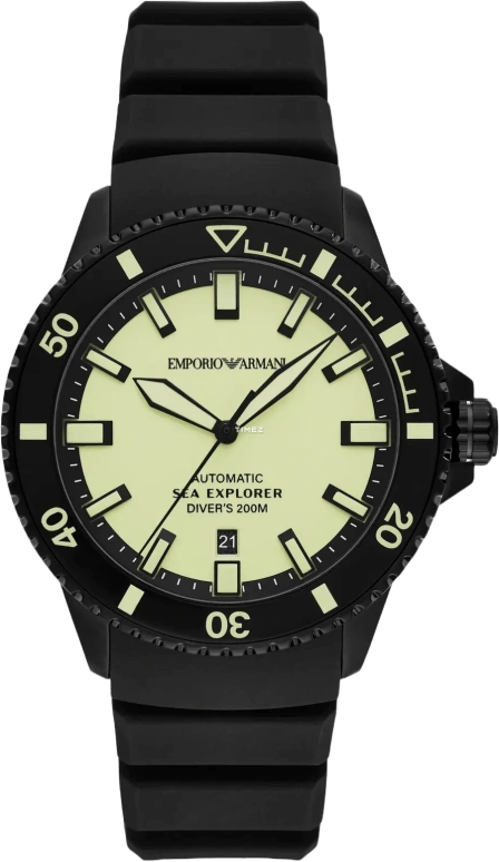 EMPORIO ARMANI,man 42mm,42mm,Stainless Steel,Beige,Automatic,Day,Sapphire,Crystal Glass,AR60085 NLP NLC
