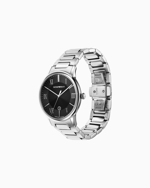 EMPORIO ARMANI,man 43mm,43mm,Stainless Steel,Black,Quartz,Day,Round,ARS5001NLPNLC