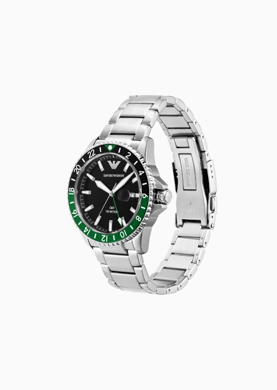 EMPORIO ARMANI,Other 42mm,42mm,Stainless Steel,Black,Quartz,Day,Dule Time,AR11589 NLP1 NLC