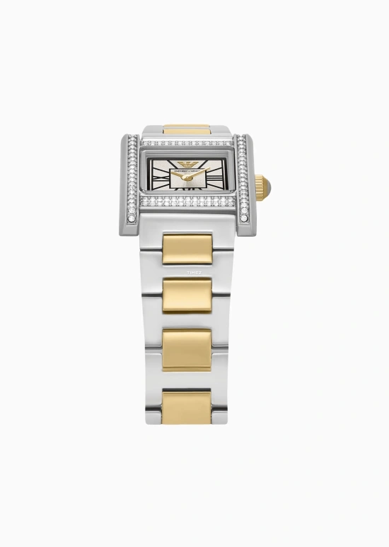 EMPORIO ARMANI,woman 20x26mm,20x26mm,Stainless Steel,Grey,Quartz,Glass,Square,AR11704NLPNLC