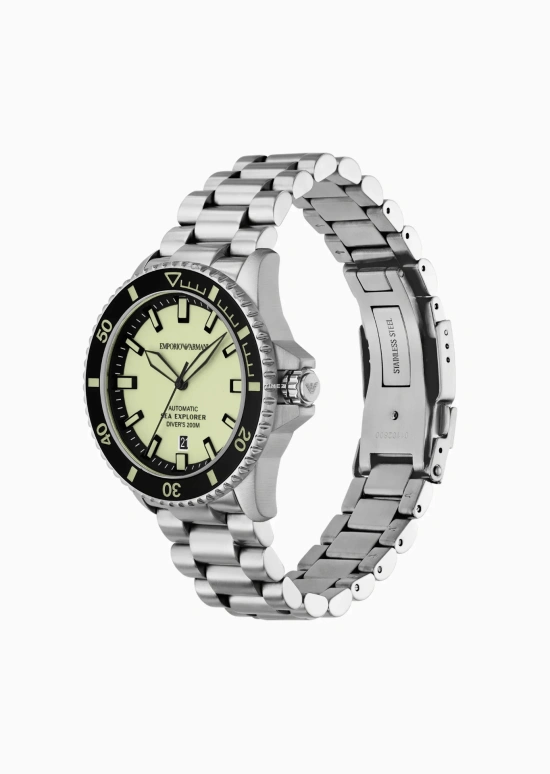 EMPORIO ARMANI,man 42mm,42mm,Stainless Steel,Beige,Automatic,Day,Sapphire,Crystal Glass,AR60083 NLP NLC
