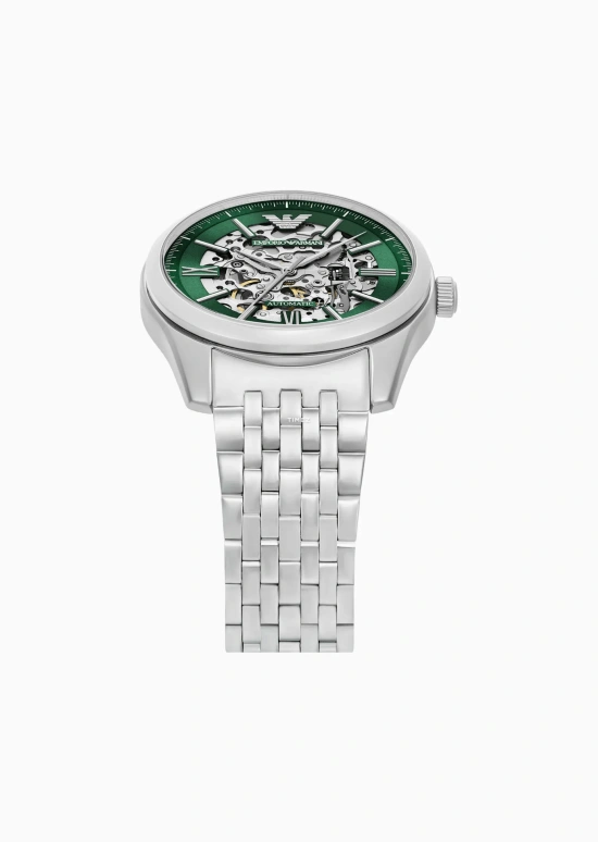 EMPORIO ARMANI,man 43mm,43mm,Stainless Steel,Green,Automatic,Glass,Round,AR60091NLPNLC