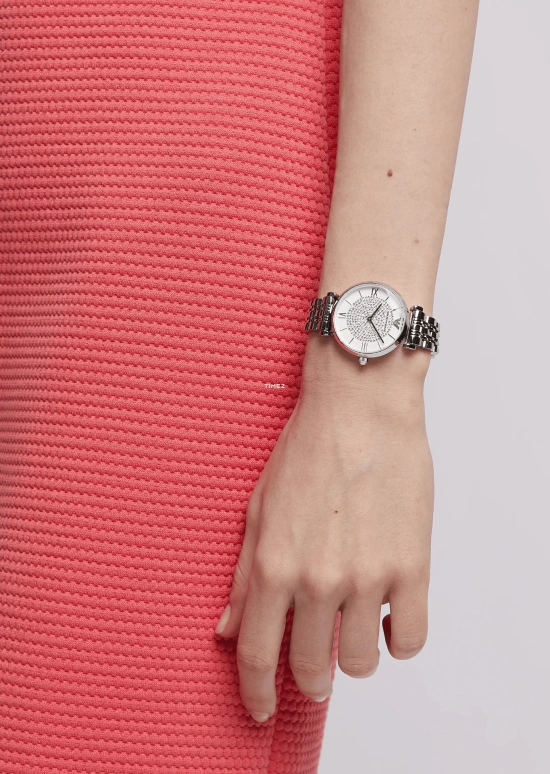 EMPORIO ARMANI,woman 32mm,32mm,Stainless Steel,White,Quartz,Hardlex,Crystal Glass,Round,AR1925AR1925 NLP NLC