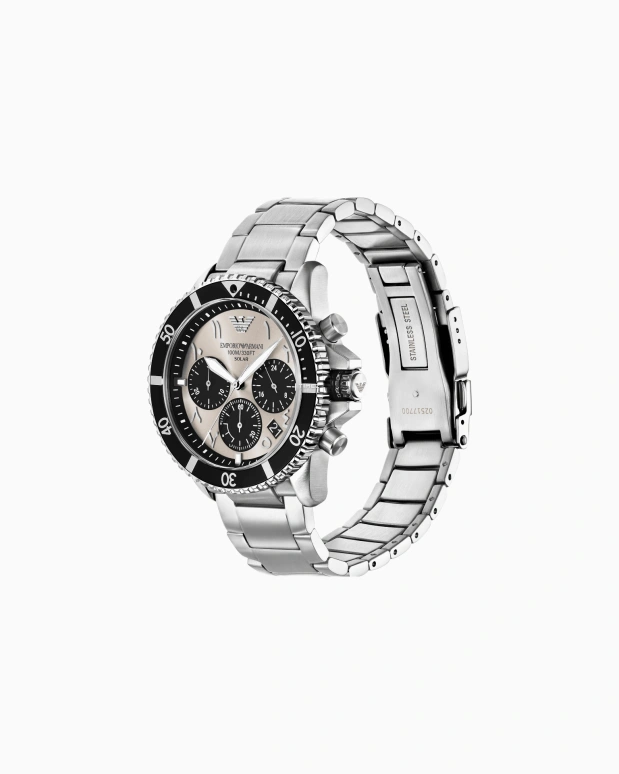 EMPORIO ARMANI,man 43.50mm,43.50mm,Stainless Steel,Grey,Eco-Drive,Chronograph,Day,Solar Charging,AR11722 NLP NLC