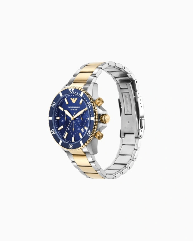 EMPORIO ARMANI,man 43mm,43mm,Stainless Steel,Blue,Quartz,Chronograph,Day,AR11362NLPNLC
