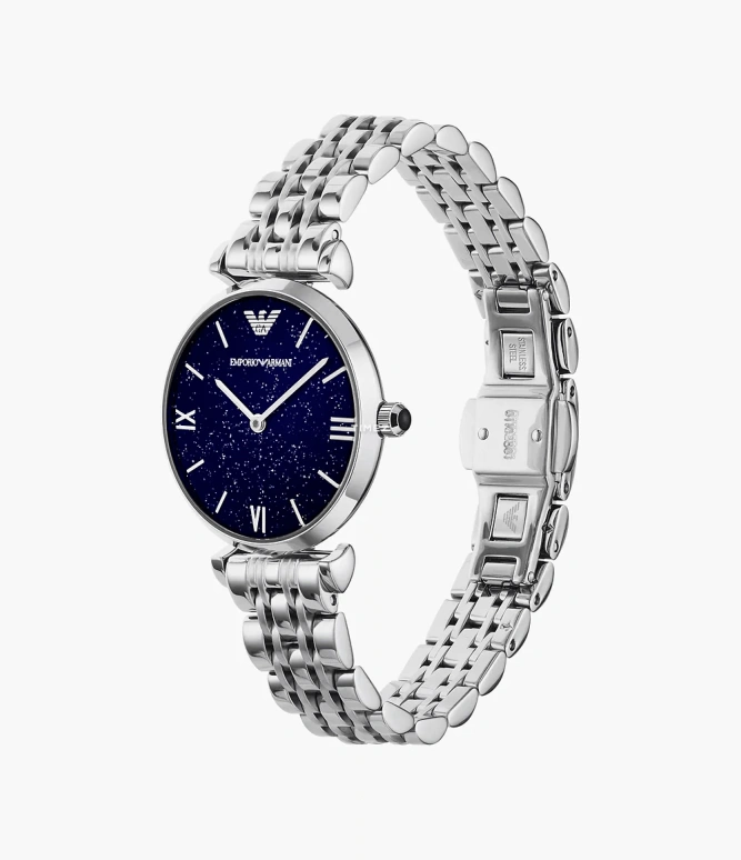 EMPORIO ARMANI,woman 32mm,32mm,Stainless Steel,Blue,Quartz,Round,Silver,AR11091