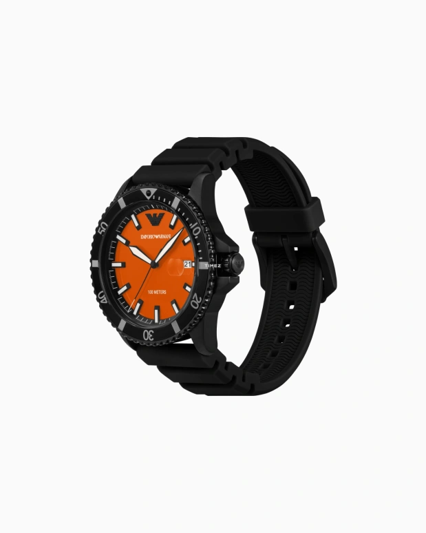 EMPORIO ARMANI,man 42mm,42mm,Stainless Steel,Orange,Quartz,Day,Round,AR11684NLPNLC