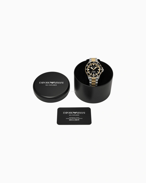 EMPORIO ARMANI,man 42.50mm,42.50mm,Stainless Steel,Black,Automatic,Day,Sapphire,Crystal Glass,AR60089 NLP NLC