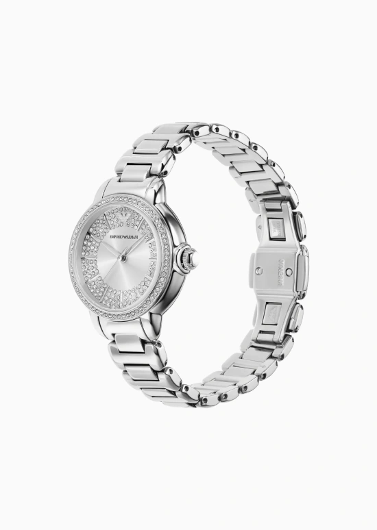 EMPORIO ARMANI,woman 32mm,32mm,Stainless Steel,Silver,Quartz,Crystal Glass,Round,AR11632 NLP NLC