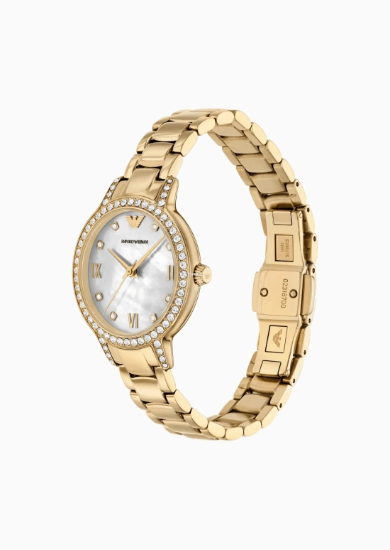EMPORIO ARMANI,woman 32mm,32mm,Stainless Steel,Silver White,White,Quartz,Glass,Round,AR11652 NLP NLC