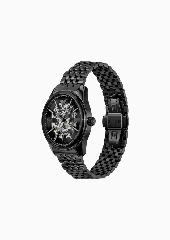 EMPORIO ARMANI,man 43mm,43mm,Stainless Steel,Black,Silver,Automatic,Glass,Round,AR60093NLPNLC