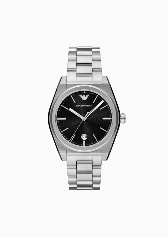 EMPORIO ARMANI,Other ,Stainless Steel,Black,White,Quartz,Day,Round,EABX2024QD00024 NLC