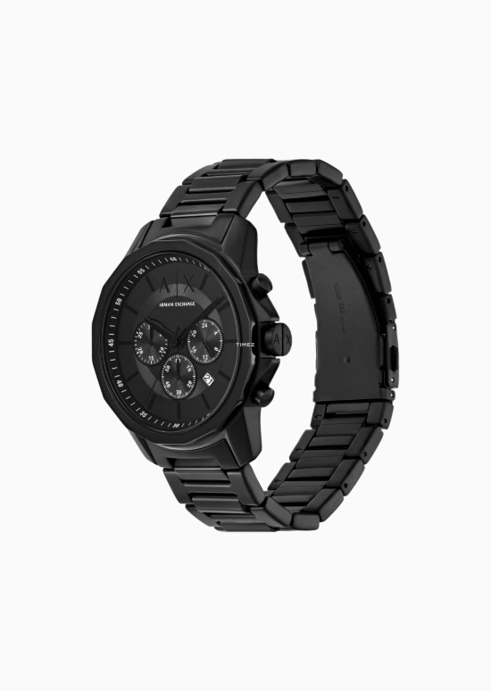EMPORIO ARMANI,man 44mm,44mm,Stainless Steel,Black,Quartz,Chronograph,Day,AX7163SET NLP NLC