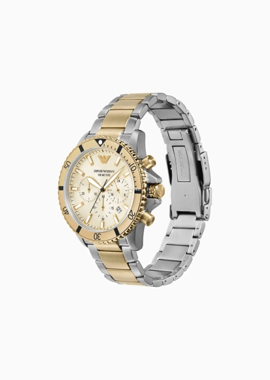 EMPORIO ARMANI,man 43.50mm,43.50mm,Stainless Steel,Cream white,Quartz,Chronograph,Day,AR11606 NLP NLC