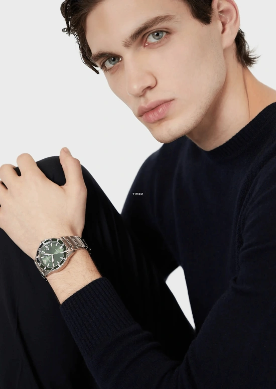 EMPORIO ARMANI,man 42mm,42mm,Stainless Steel,Green,Quartz,Day,Hardlex,Crystal Glass,AR11338 NLP NLC