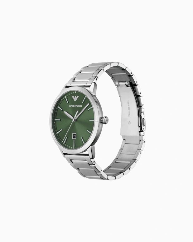 EMPORIO ARMANI,man 43mm,43mm,Stainless Steel,Green,Quartz,Day,Round,AR11575 NLP NLC