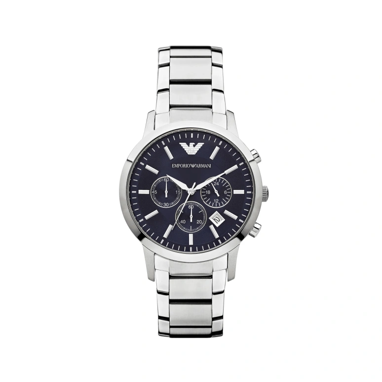EMPORIO ARMANI,man 43mm,43mm,Stainless Steel,Blue,Quartz,Chronograph,Day,AR2448NLPNLC