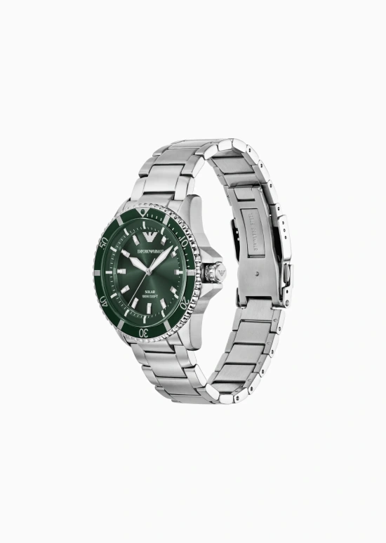 EMPORIO ARMANI,man 42mm,42mm,Stainless Steel,Green,Eco-Drive,Solar Charging,Sapphire,Crystal Glass,AR11698NLPNLC