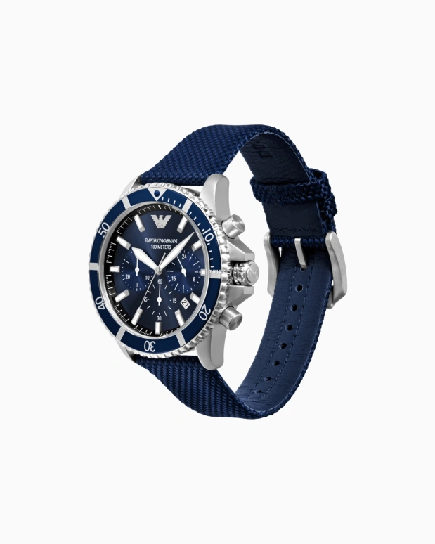 EMPORIO ARMANI,man 43.50mm,43.50mm,Stainless Steel,Blue,Quartz,Chronograph,Day,AR11588NLPNLC