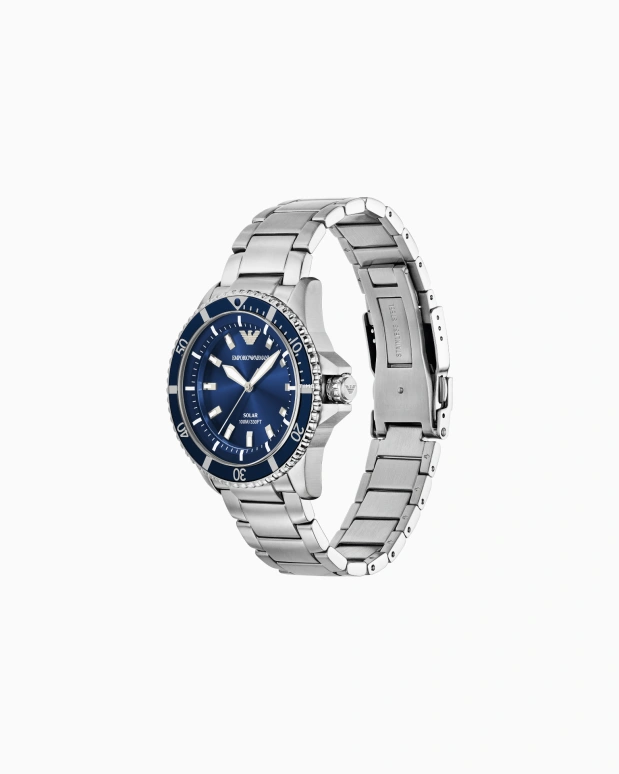 EMPORIO ARMANI,man 42mm,42mm,Stainless Steel,Blue,Eco-Drive,Solar Charging,Sapphire,Crystal Glass,AR11697 NLP NLC