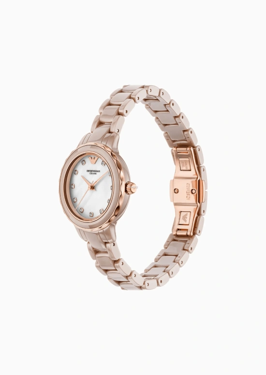 EMPORIO ARMANI,woman 32mm,32mm,Ceramic,White,Quartz,Glass,Round,AR70018NLPNLC