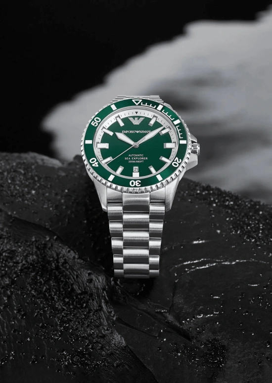 EMPORIO ARMANI,man 42mm,42mm,Stainless Steel,Green,Automatic,Day,Sapphire,Crystal Glass,AR60080 NLP NLC