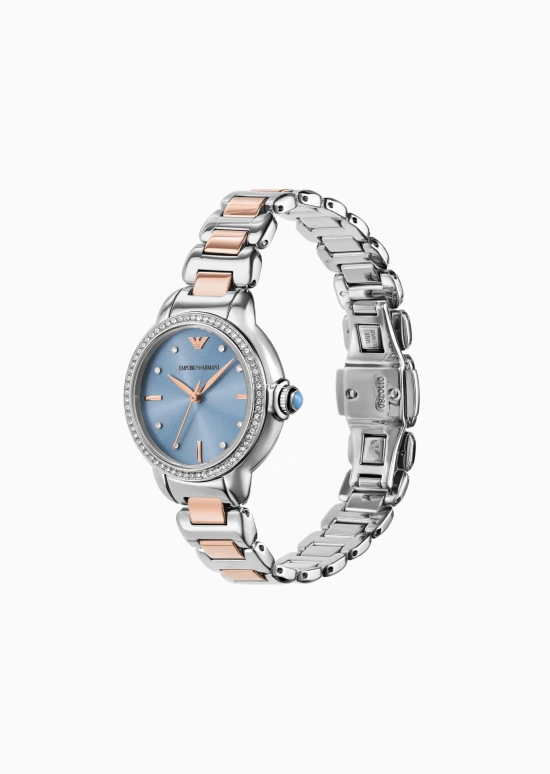 EMPORIO ARMANI,woman 32mm,32mm,Stainless Steel,Blue,Quartz,Round,Silver,AR11597 NLP1 NLC