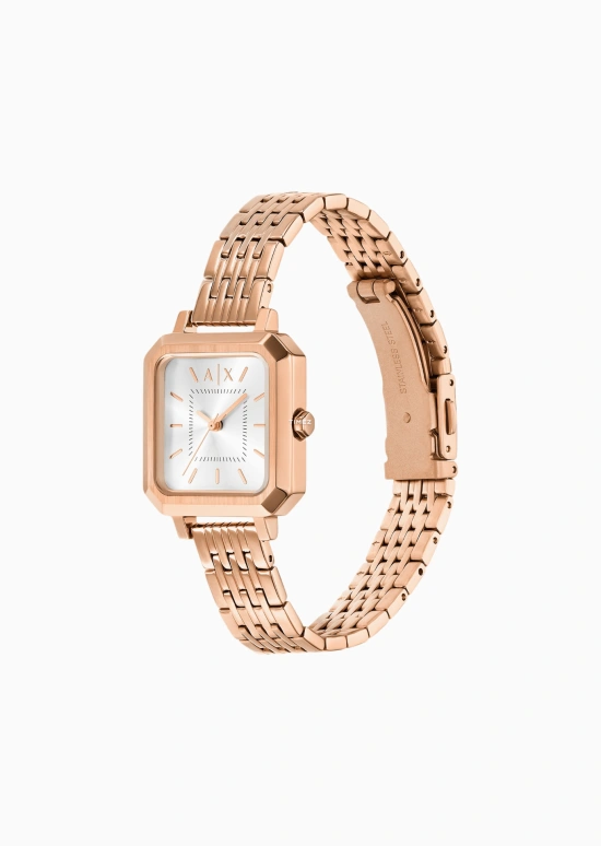 EMPORIO ARMANI,woman 27mm,27mm,Stainless Steel,White,Quartz,Glass,Rectangular,AX7164SET NLP NLC