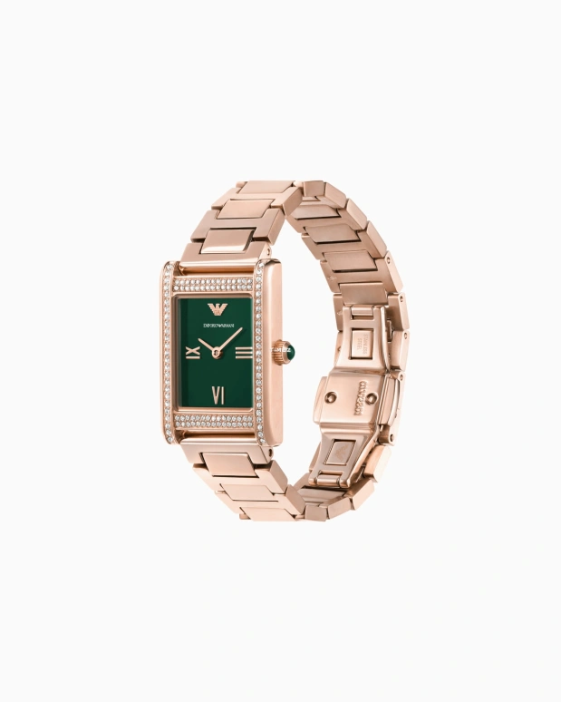 EMPORIO ARMANI,woman 22x32mm,22x32mm,Stainless Steel,Green,Quartz,Rectangular,Silver,AR11641NLPNLC