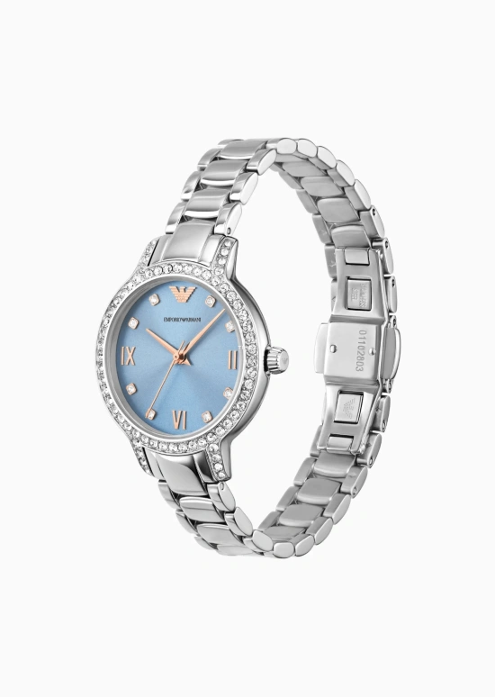 EMPORIO ARMANI,woman 32mm,32mm,Stainless Steel,Blue,Quartz,Hardlex,Crystal Glass,Round,AR11585 NLP NLC