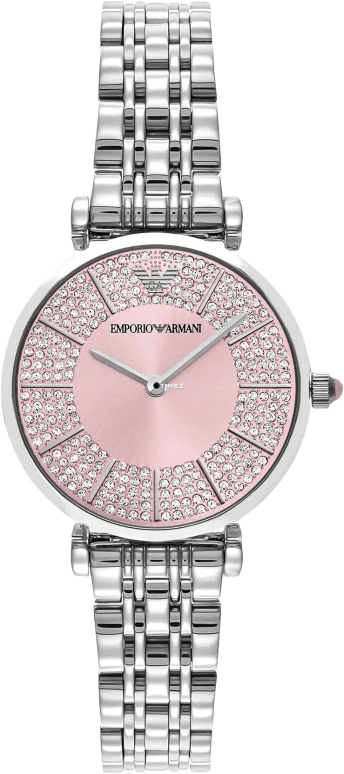 EMPORIO ARMANI,woman 32mm,32mm,Stainless Steel,Cherry Blossom Pink,Quartz,Glass,Round,AR11686 NLP NLC