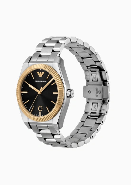 EMPORIO ARMANI,man 41mm,41mm,Stainless Steel,Black,Quartz,Day,Tonneau,AR80077SET NLP NLC