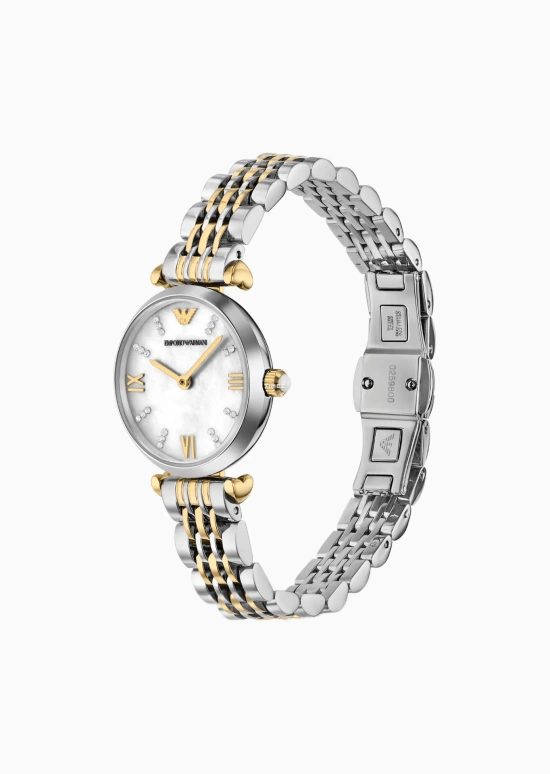 EMPORIO ARMANI,woman 28mm,28mm,Stainless Steel,Silver White,White,Quartz,Glass,Round,AR80078SET NLP NLC