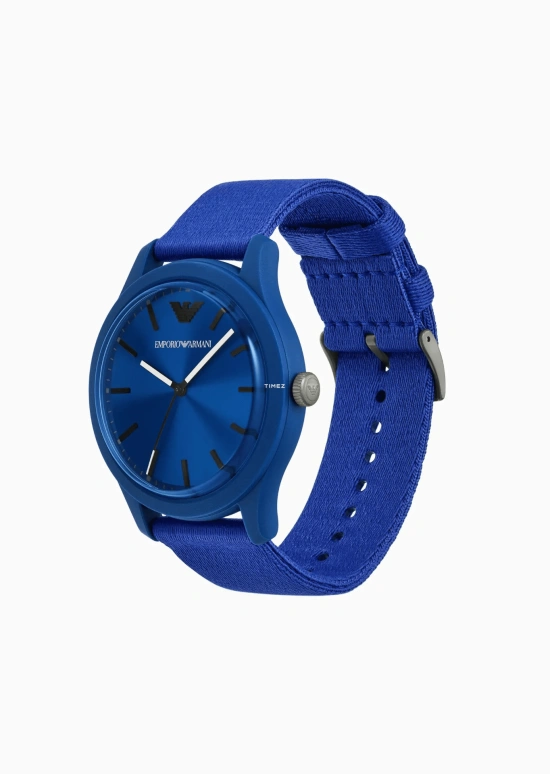 EMPORIO ARMANI,man 45mm,45mm,Plastic,Stainless Steel,Blue,Quartz,Crystal Glass,Round,AR11616 NLP NLC