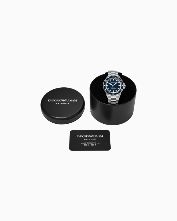 EMPORIO ARMANI,man 42mm,42mm,Stainless Steel,Blue,Automatic,Day,Sapphire,Crystal Glass,AR60087 NLP NLC