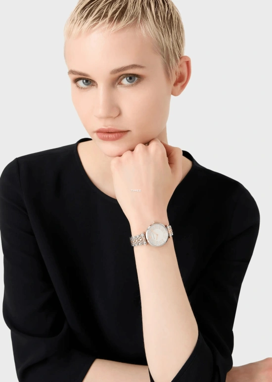 EMPORIO ARMANI,woman 32mm,32mm,Stainless Steel,Silver,Quartz,Round,Rose Gold,Silver,AR11537 NLP NLC