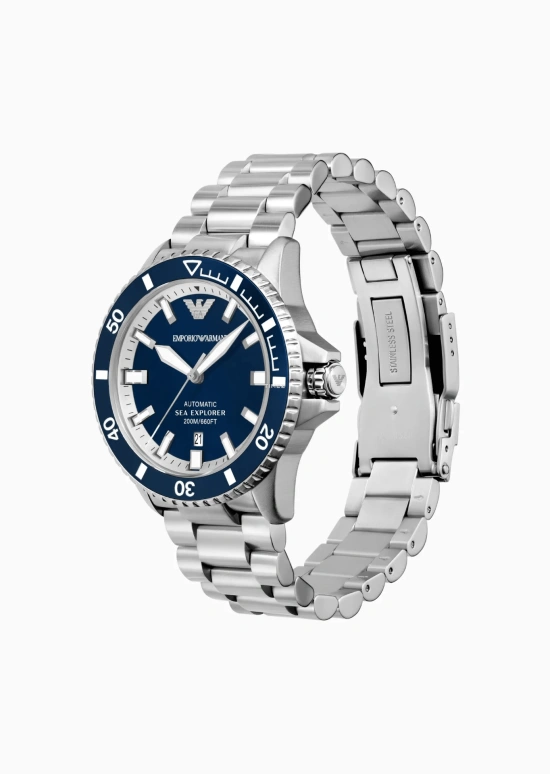 EMPORIO ARMANI,man 42mm,42mm,Stainless Steel,Blue,Automatic,Day,Sapphire,Crystal Glass,AR60079 NLP NLC