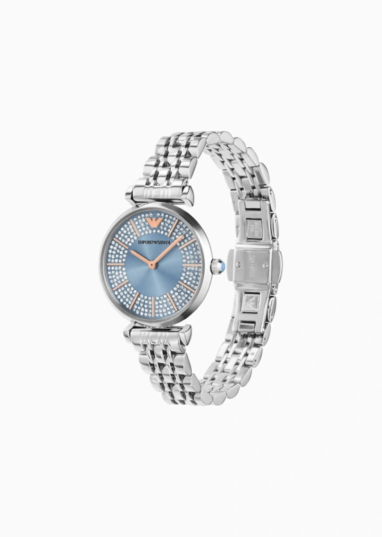 EMPORIO ARMANI,woman 32mm,32mm,Stainless Steel,Blue,Quartz,Round,Silver,AR11594 NLP1 NLC
