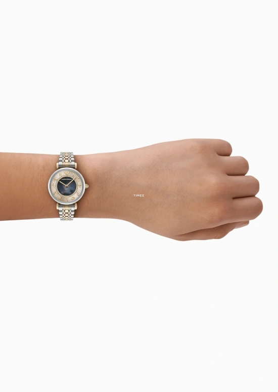 EMPORIO ARMANI,woman 32mm,32mm,Stainless Steel,Black,Champagne,Dual,Quartz,Hardlex,Round,AR11719 NLP NLC