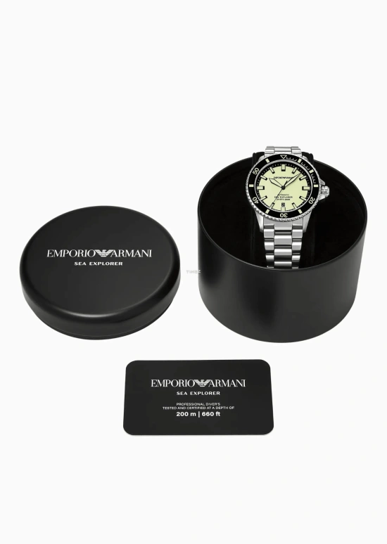 EMPORIO ARMANI,man 42mm,42mm,Stainless Steel,Beige,Automatic,Day,Sapphire,Crystal Glass,AR60083 NLP NLC