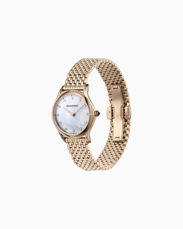 EMPORIO ARMANI,woman 28mm,28mm,Stainless Steel,White,Quartz,Round,Rose Gold,ARS7509NLPNLC