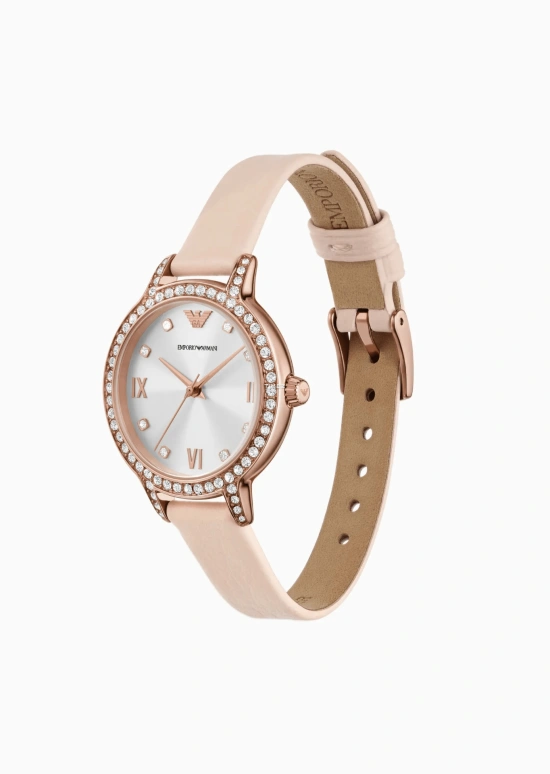 EMPORIO ARMANI,woman 32mm,32mm,Stainless Steel,Silver,Quartz,Hardlex,Crystal Glass,Round,AR80069SET NLP NLC