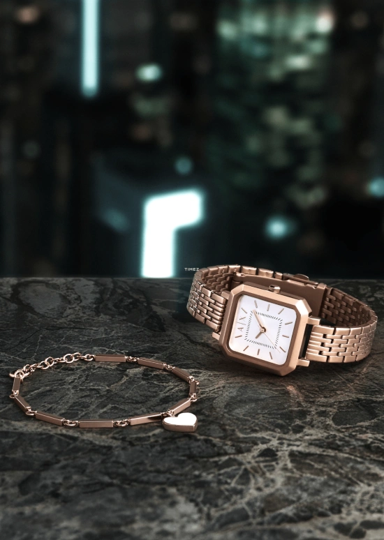 EMPORIO ARMANI,woman 27mm,27mm,Stainless Steel,White,Quartz,Glass,Rectangular,AX7164SET NLP NLC