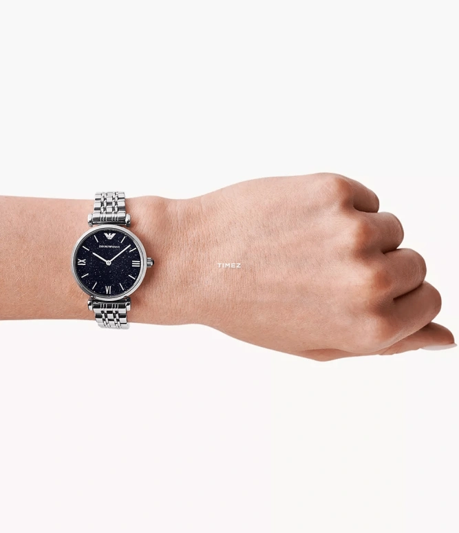 EMPORIO ARMANI,woman 32mm,32mm,Stainless Steel,Blue,Quartz,Round,Silver,AR11091