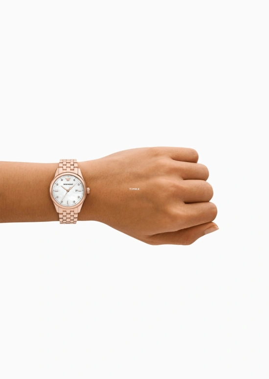 EMPORIO ARMANI,woman 32mm,32mm,Stainless Steel,White,Quartz,Day,Crystal Glass,AR11615 NLP NLC